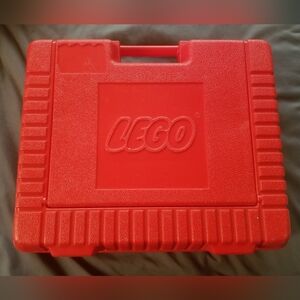 Vintage LEGO 1985 Red Plastic Storage Carrying Case 15x12x4" Briefcase Snap Lid